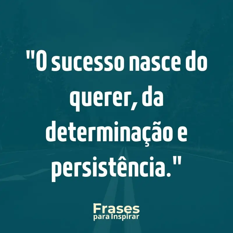 Frases para Inspirar: O sucesso nasce do querer, da determinação e persistência