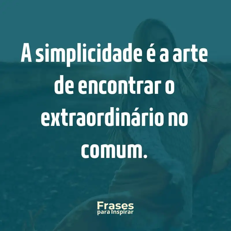 A simplicidade é a arte de encontrar o extraordinário no comum