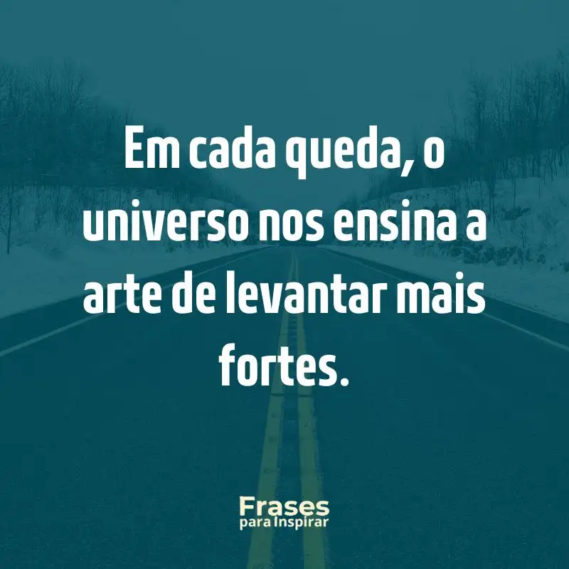 Em cada queda, o universo nos ensina a arte de levantar mais fortes