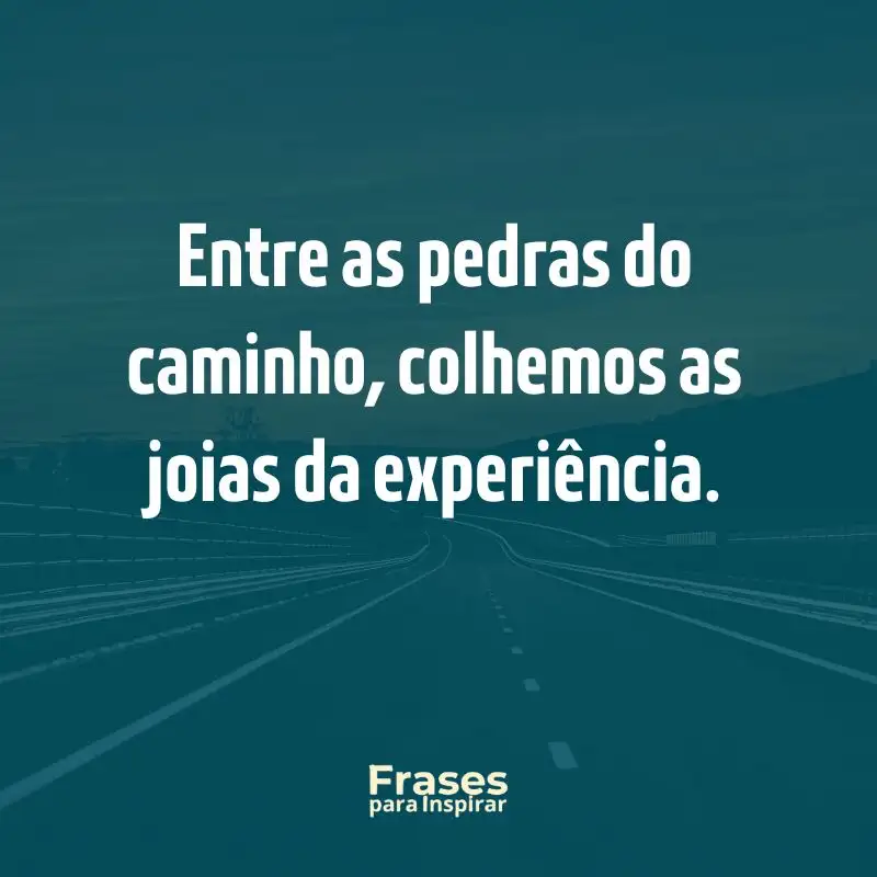 Entre as pedras do caminho, colhemos as joias da experiência