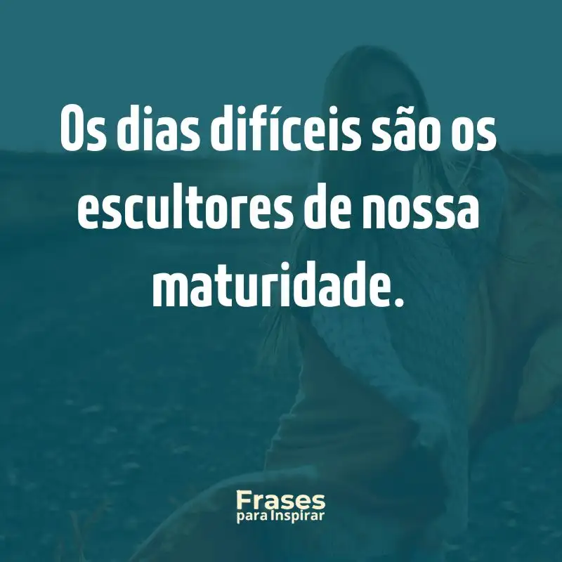 Os dias difíceis são os escultores de nossa maturidade